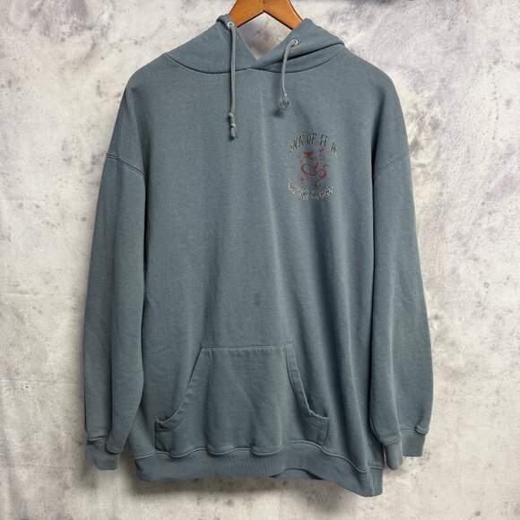 Vintage New York Hardcore Sick of it All Hoodie Sweatshirt Mens XL Blue Y2K